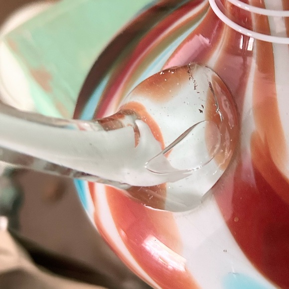 Cristales de Chihuahua Hand Blown Glass Pitcher Carafe Made in Mexico - Picture 6 of 11